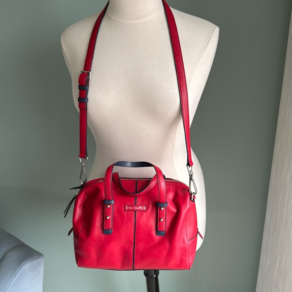 Vera Bradley red leather satchel